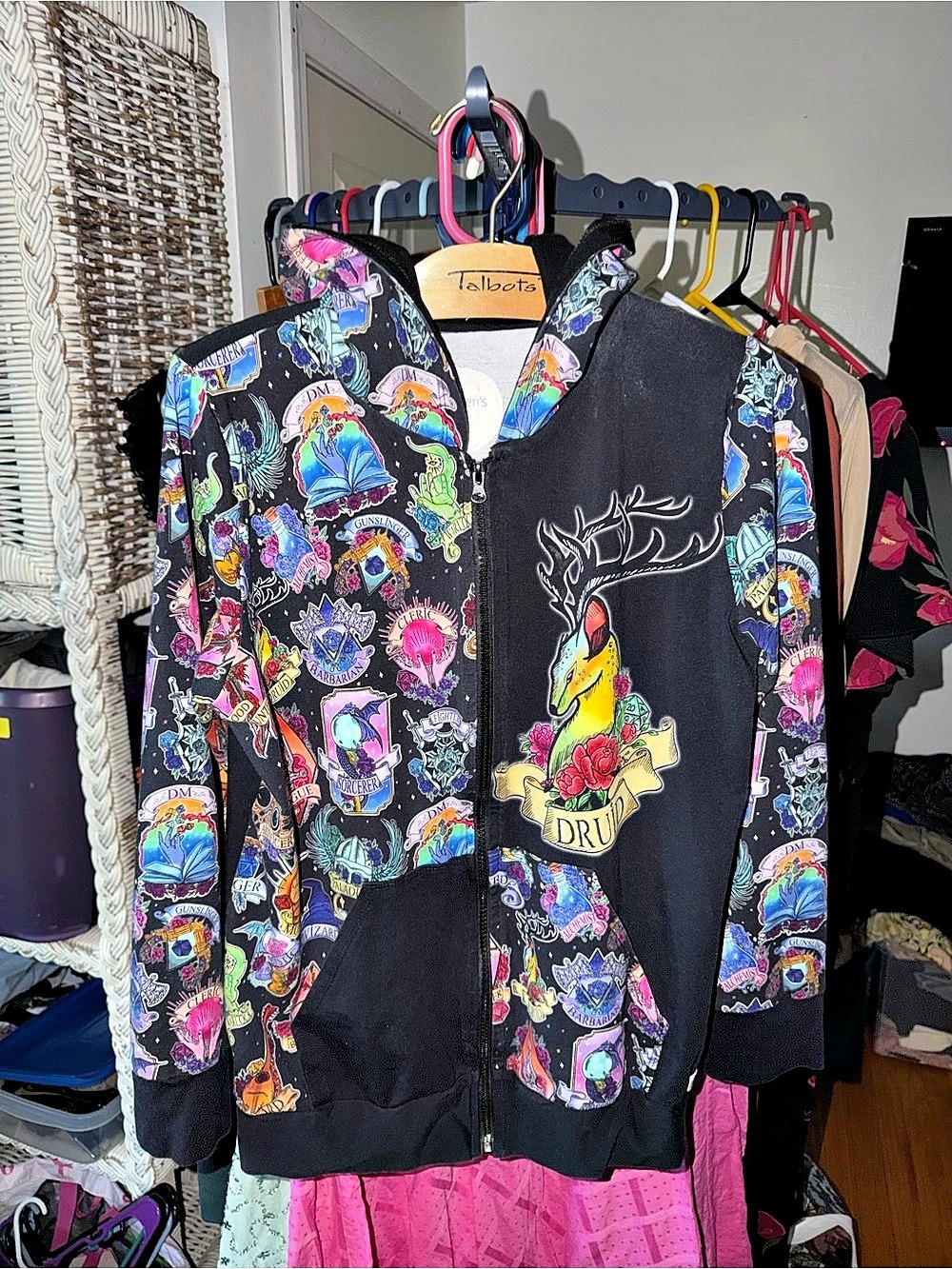 Graphic Print Hooded Jacket